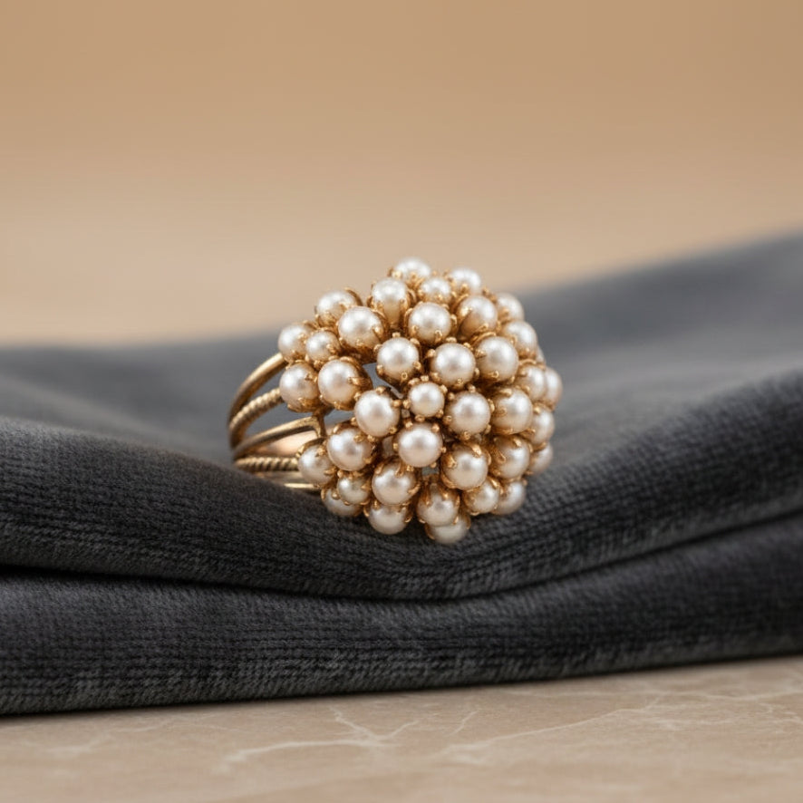 Inlaid Pearls Ring