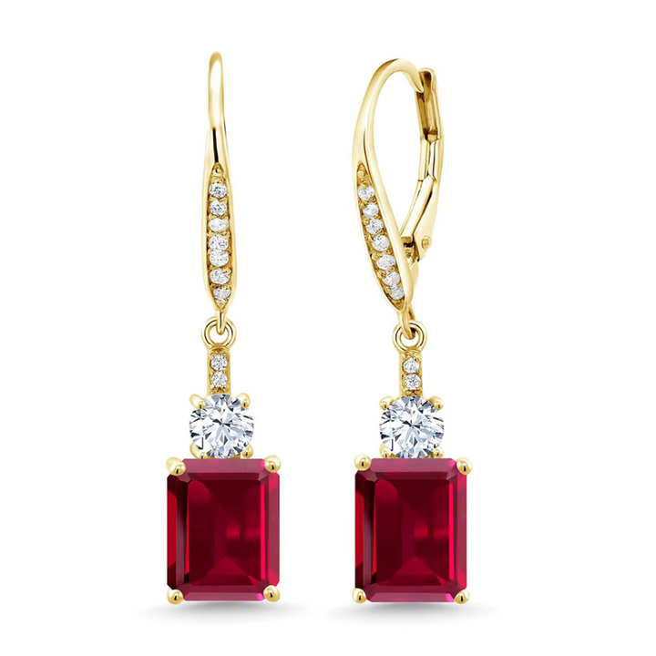 Ruby Leverback Drop Earrings