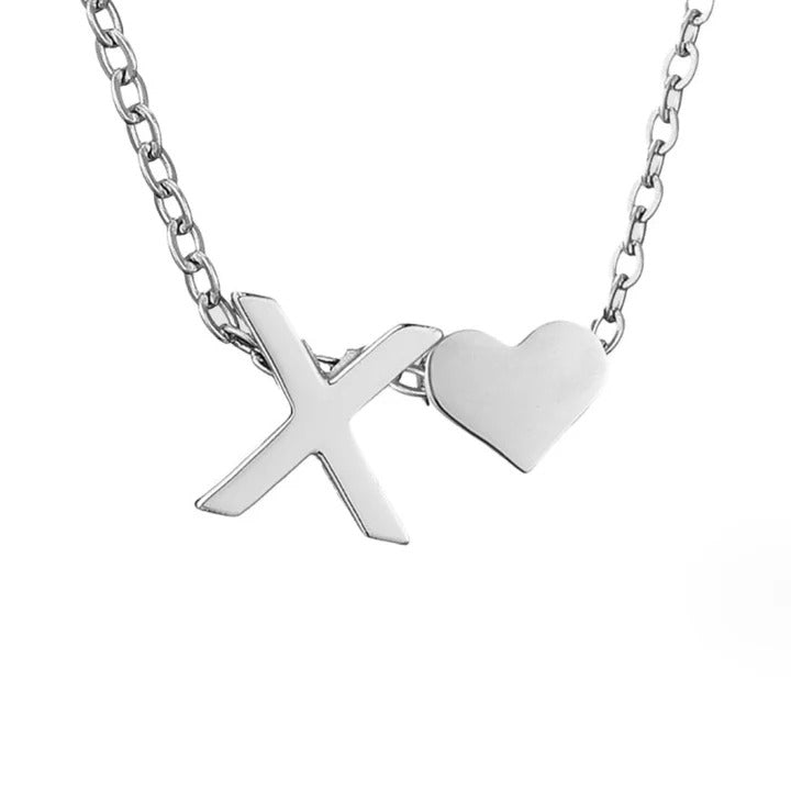 Forever Love & Letter Silver Necklace